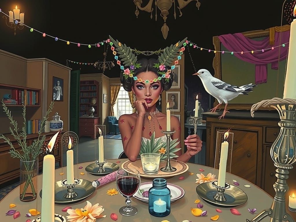 Mystical Woman in Old New Orleans Style