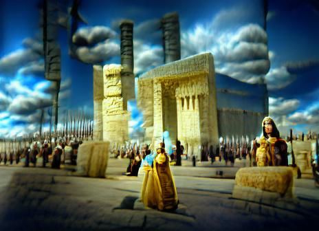 Cyrus the Great at Persepolis: Matte Painting