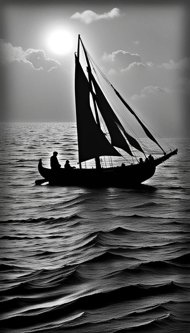 Sunset Sail: Tagore Poem Inspired Digital Art