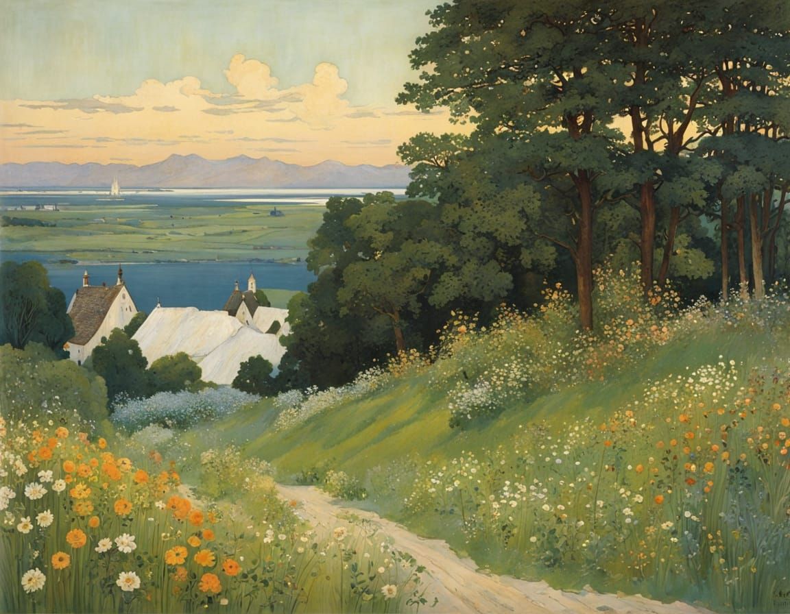 Whimsical Landscape in Dreamlike Style