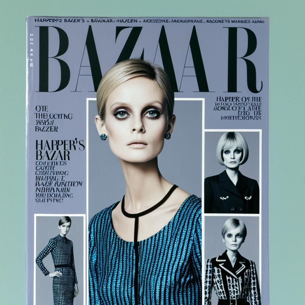 Twiggy on the cover of "Harper's Bazaar" magazine