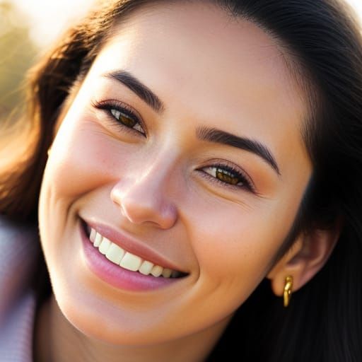 Warm Portrait of Young Woman Smiling