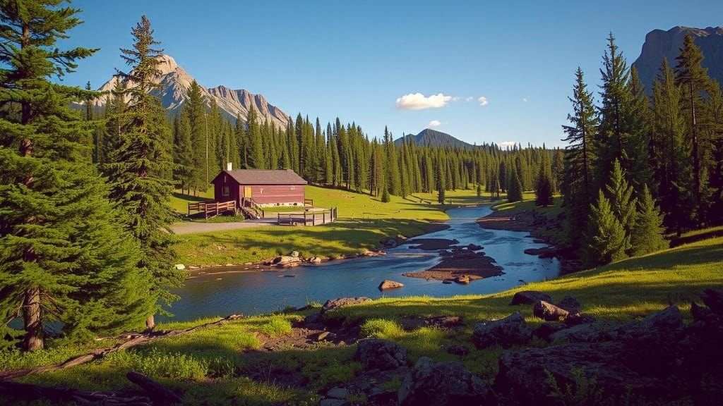 Peaceful Secluded Valley in Majestic Mountain Landscape