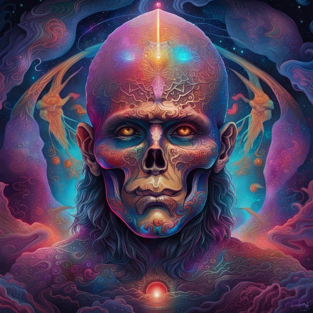 Holographic Astral Illustration of Evil by Amaringo