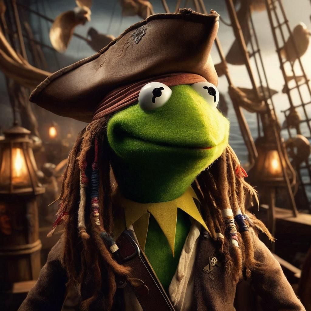 Kermit the Frog as Jack Sparrow