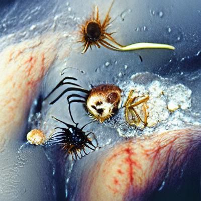 Microscopic Parasites in Fluorescent Colors