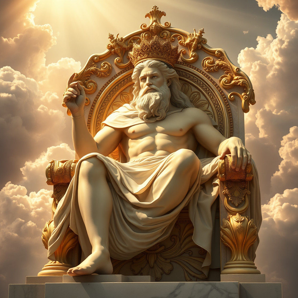 Zeus on Gold Throne in Divine Sunshine