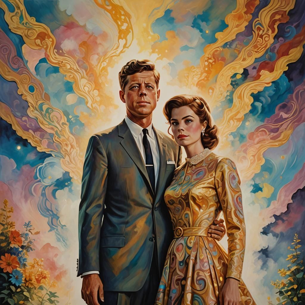 Surreal Portrait of Madeline Monroe and JFK
