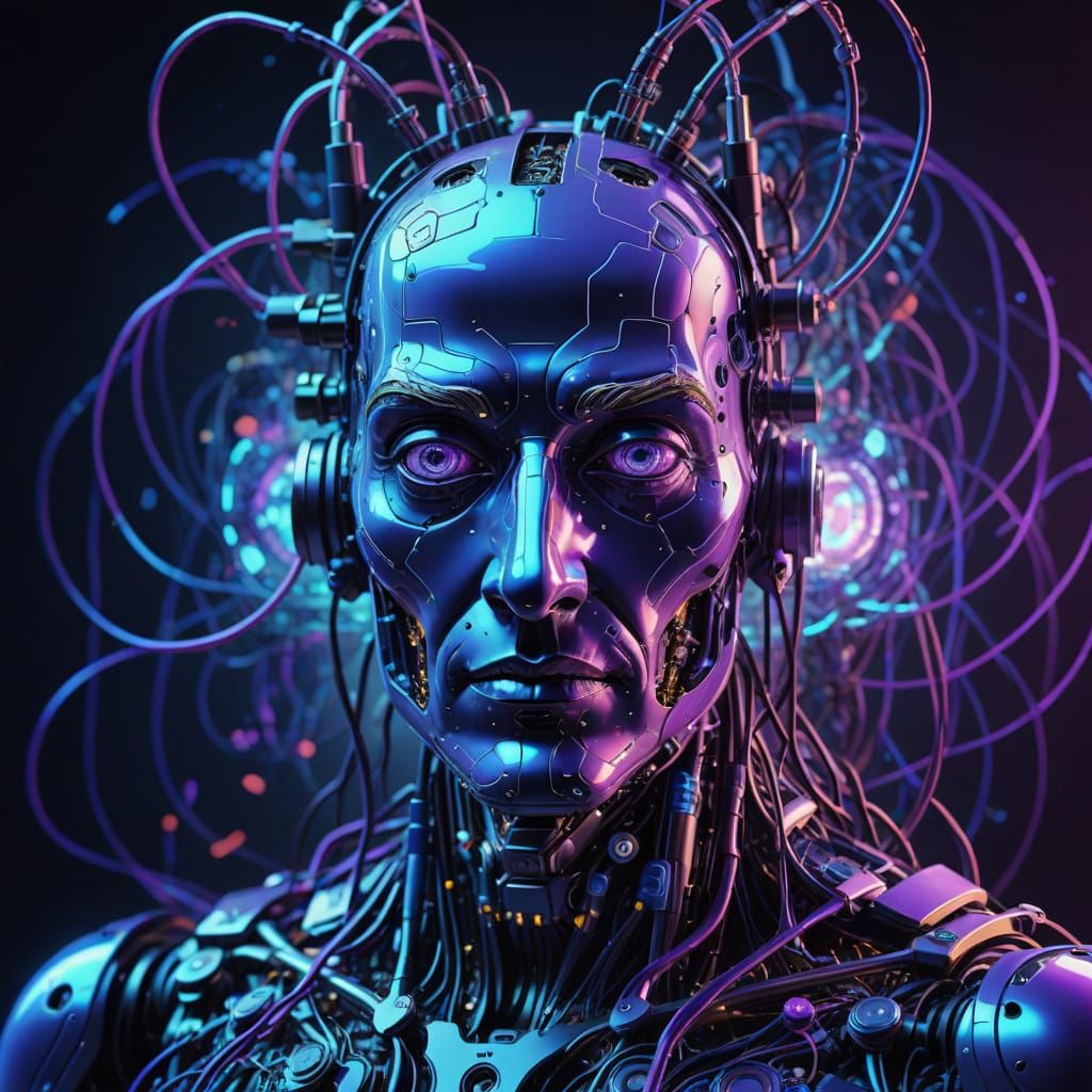 Surrealist Masterpiece: Futuristic Robot in Dreamlike Atmosp...