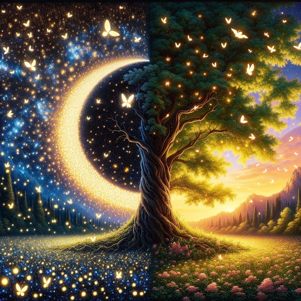 Day and Night Tree: A Yin Yang Balance