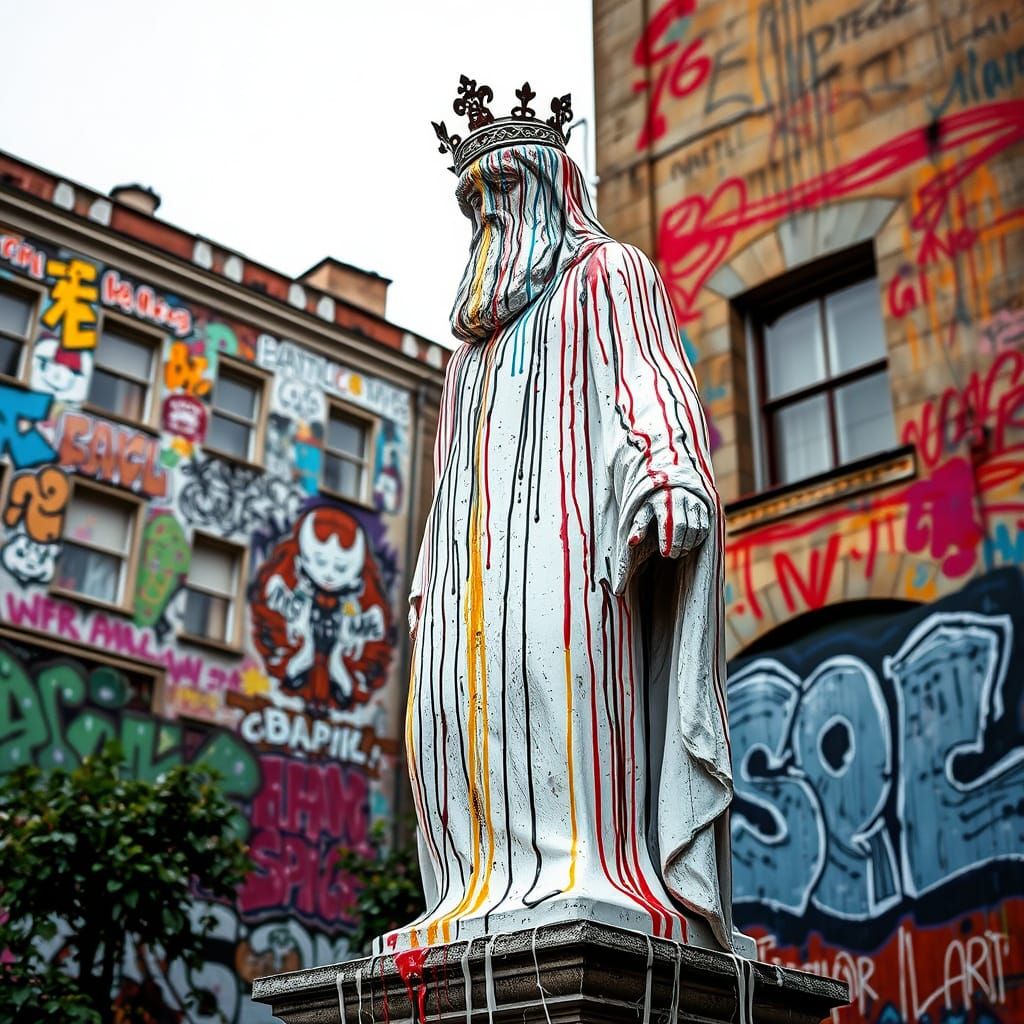 Dripping Paint Street Art Masterpiece