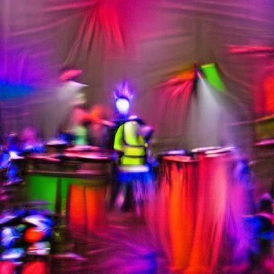 Drum and Bass Party in Abstract Colorful Lights