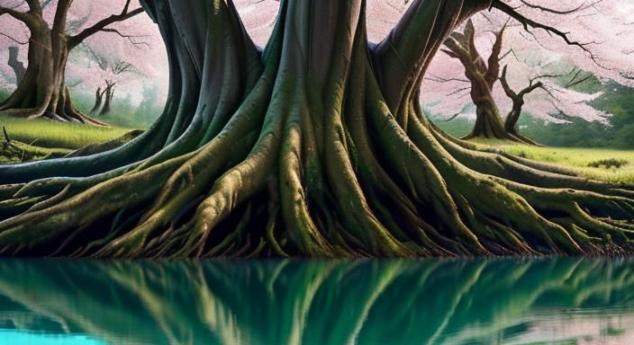 Hyperrealistic Tree Monster Portrait in Golden Forest