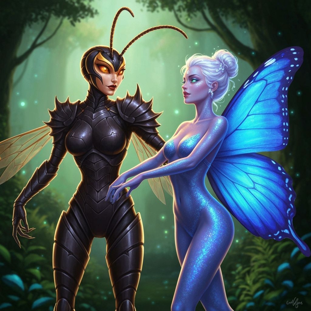 Wasp Lady and Butterfly Lady Dance in Enchanted Forest