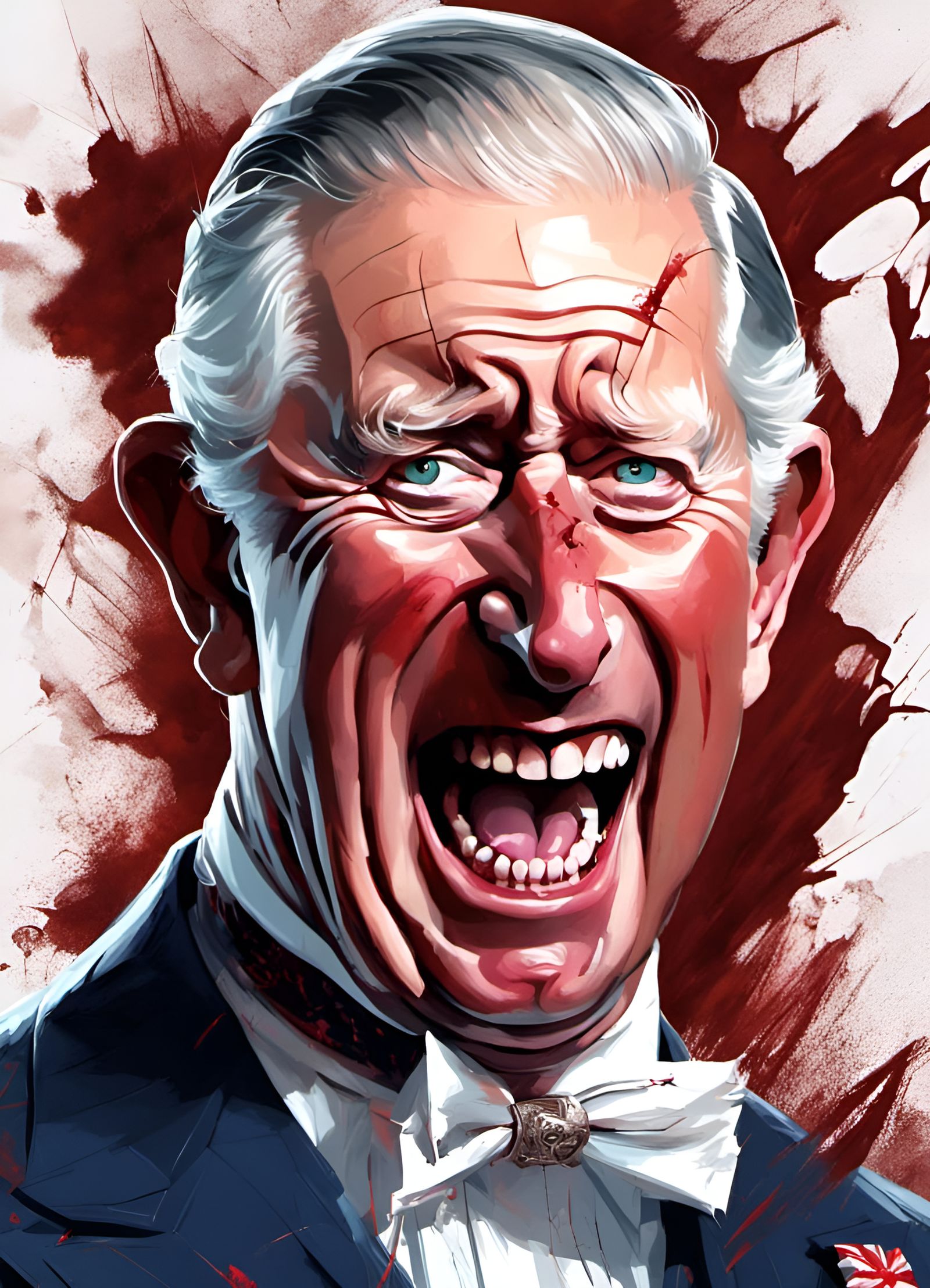Prince Charles as Vampire in Digital Illustration