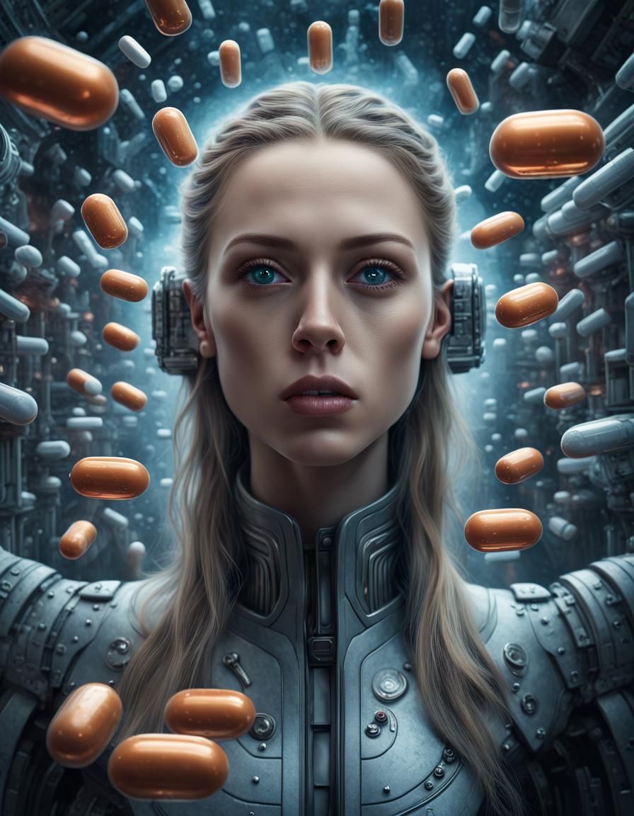 Sci-Fi Portrait: Thoughts Encapsulated in a Pill