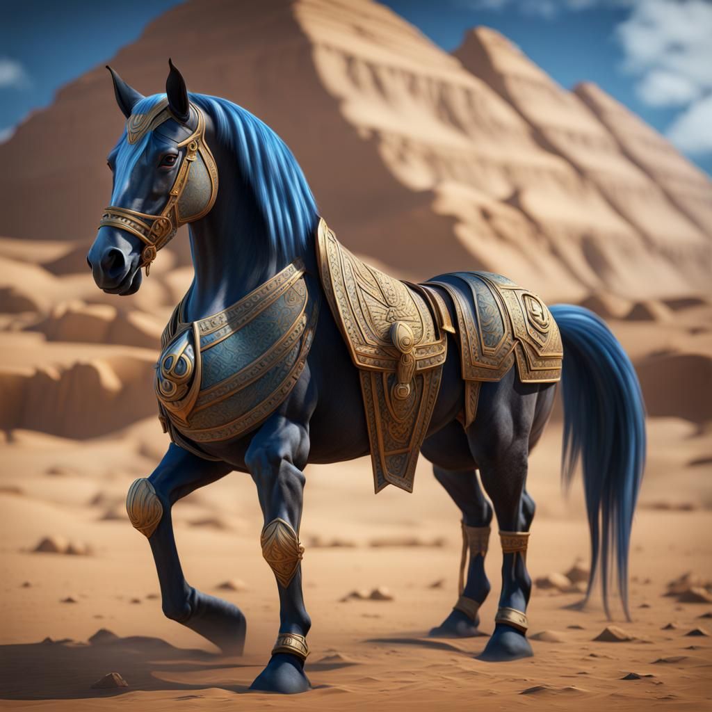 Fantastical Egyptian Horse Matte Painting in 8k
