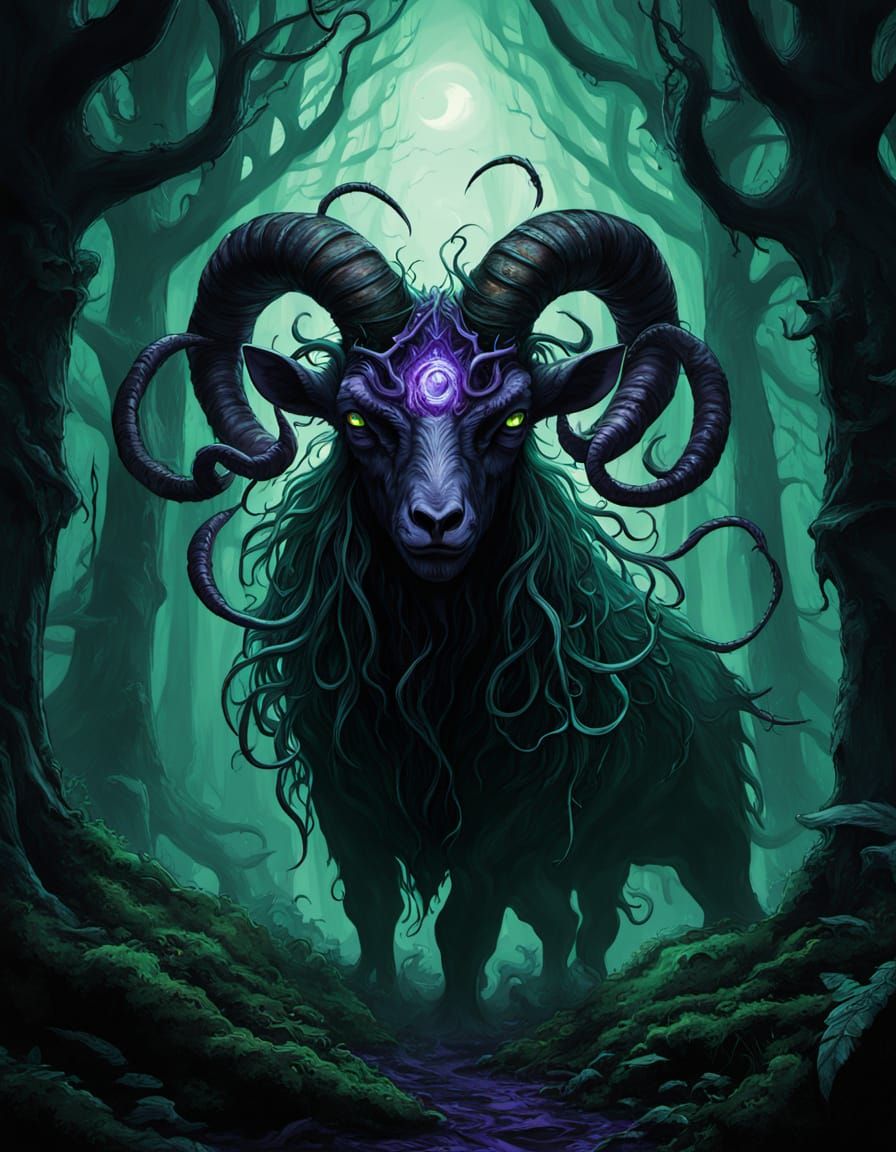 Shub-Niggurath Cosmic Horror Art in Digital Painting Style