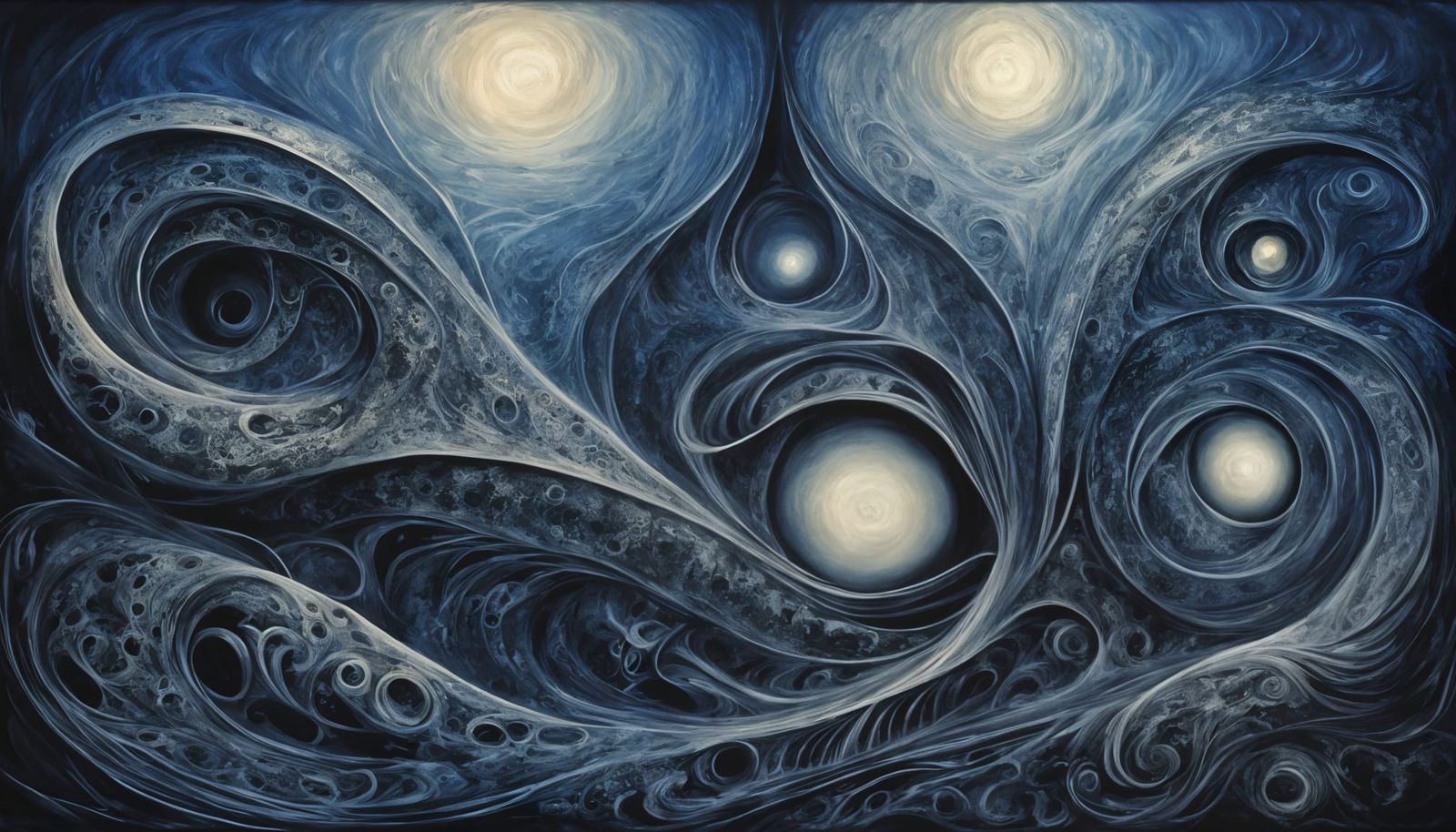 Surrealist Dreamscapes in Midnight Blue and Indigo