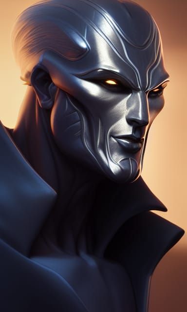 Silver Lantern Portrait in Hyperrealistic 3D Shading