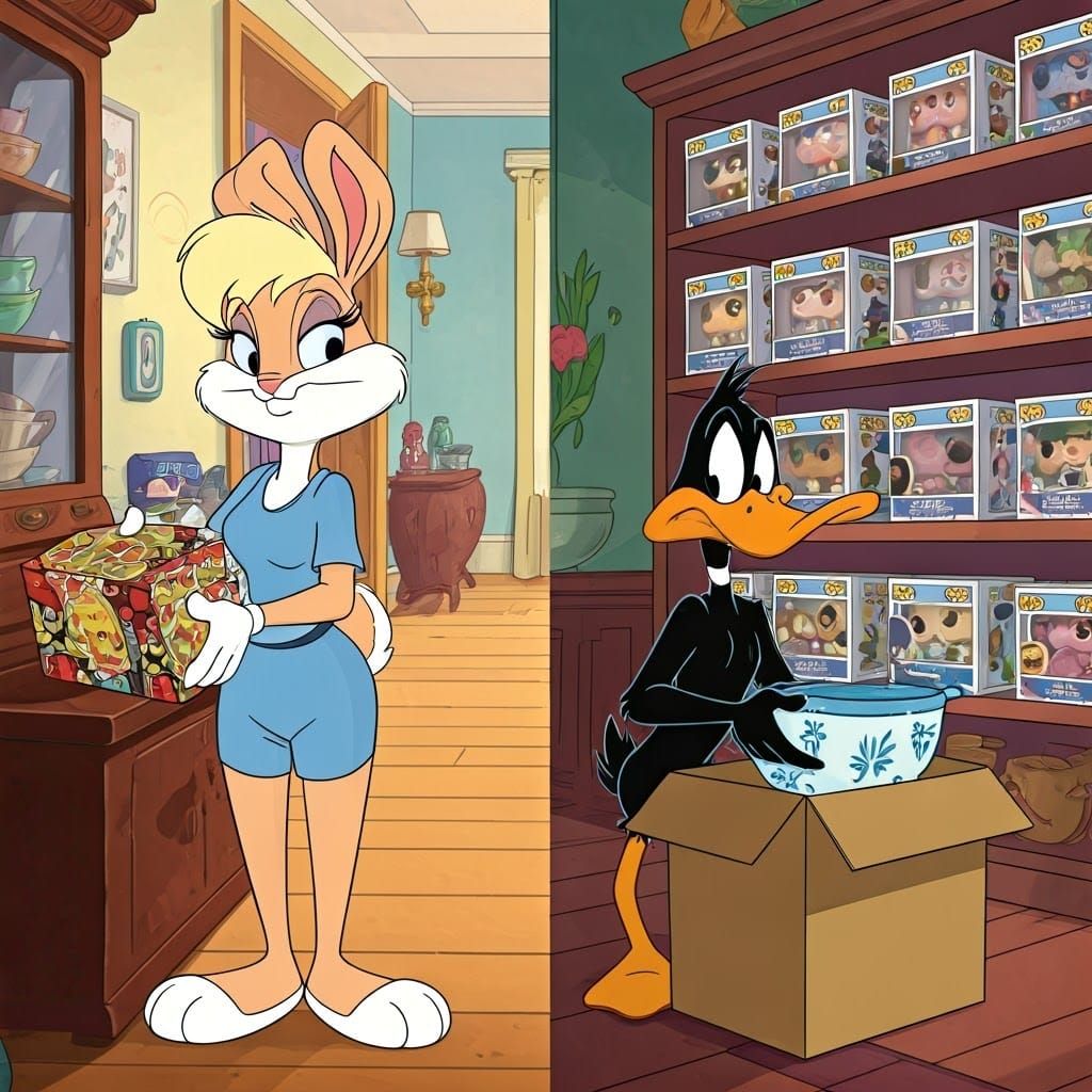 Lola Bunny and Daffy Duck in a Comical Package Mixup