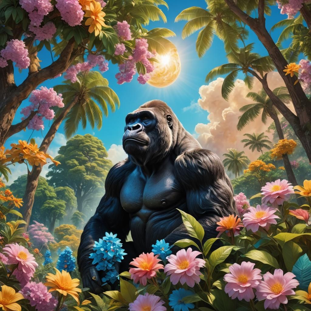 Cookie the Gorilla's Paradise: A Matte Painting