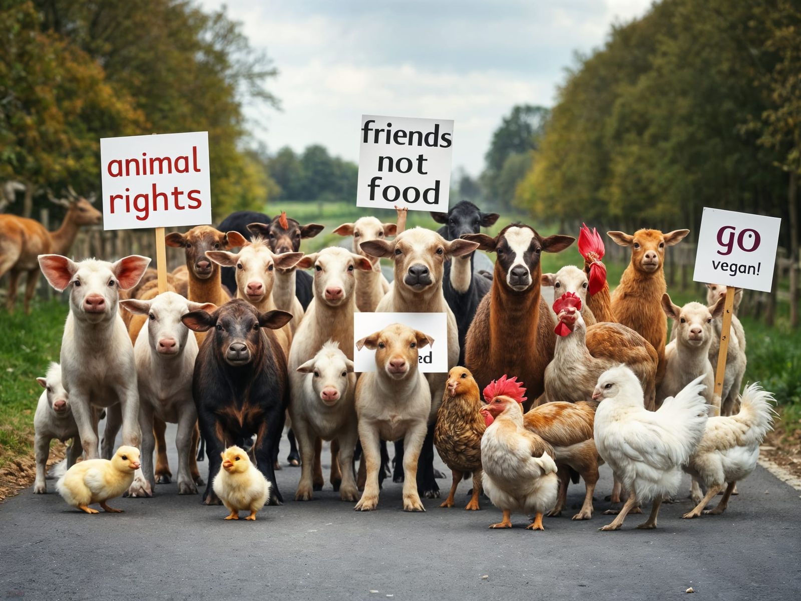 Animal Rights Protest in Rural England