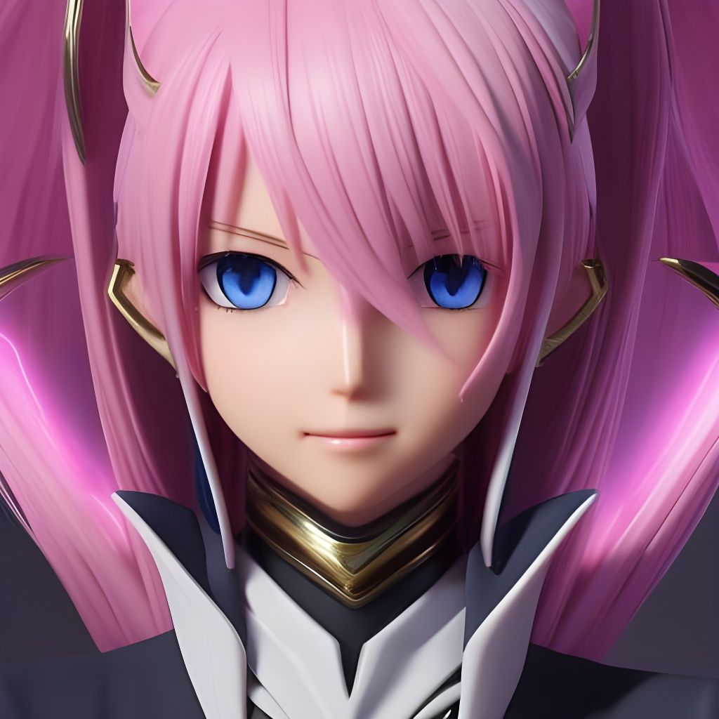 Zero Two Portrait with Pink Hair, Art Nouveau Style