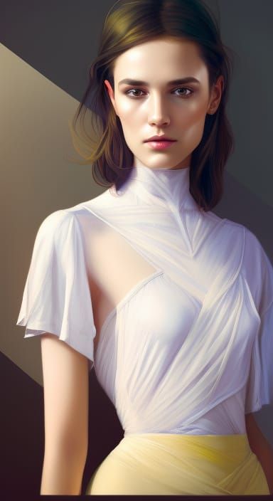 Stylish Fashion Model Portrait in Modern Art Style