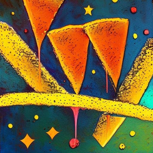 Abstract Toast Miracle in Complementary Colors