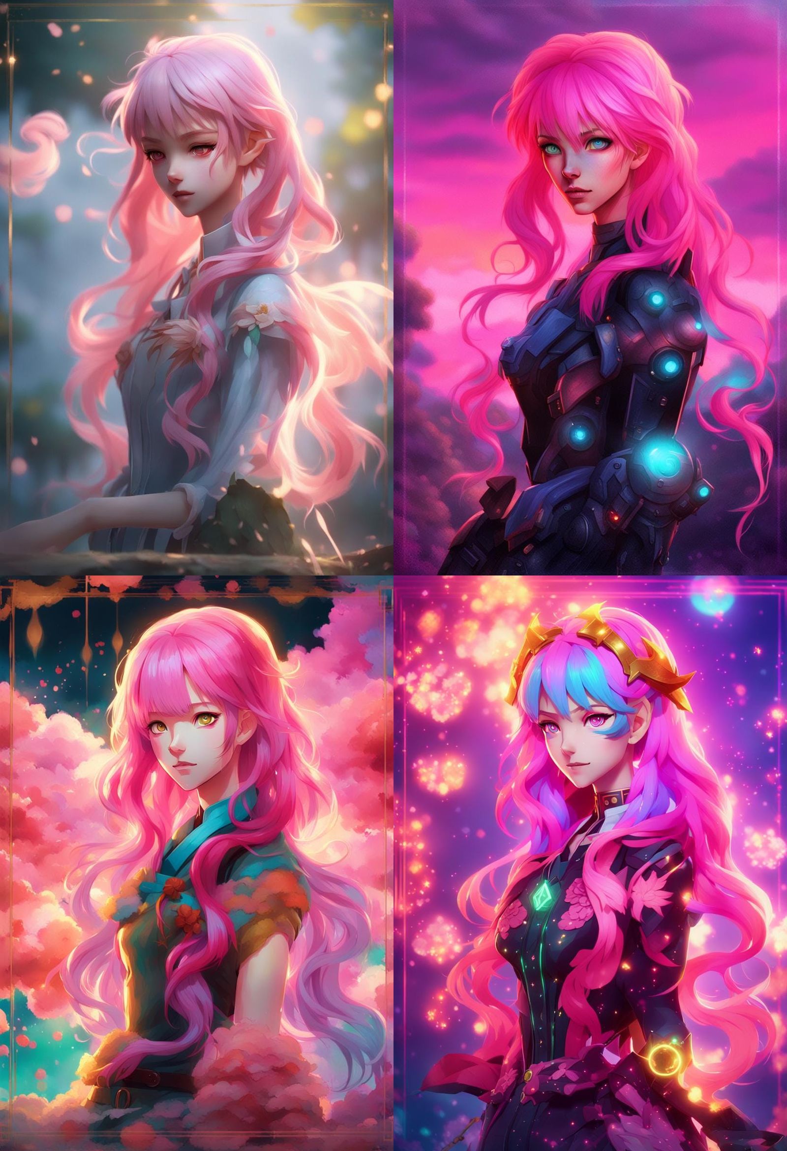 Pink Haired Anime Girl 3D Render in 8K