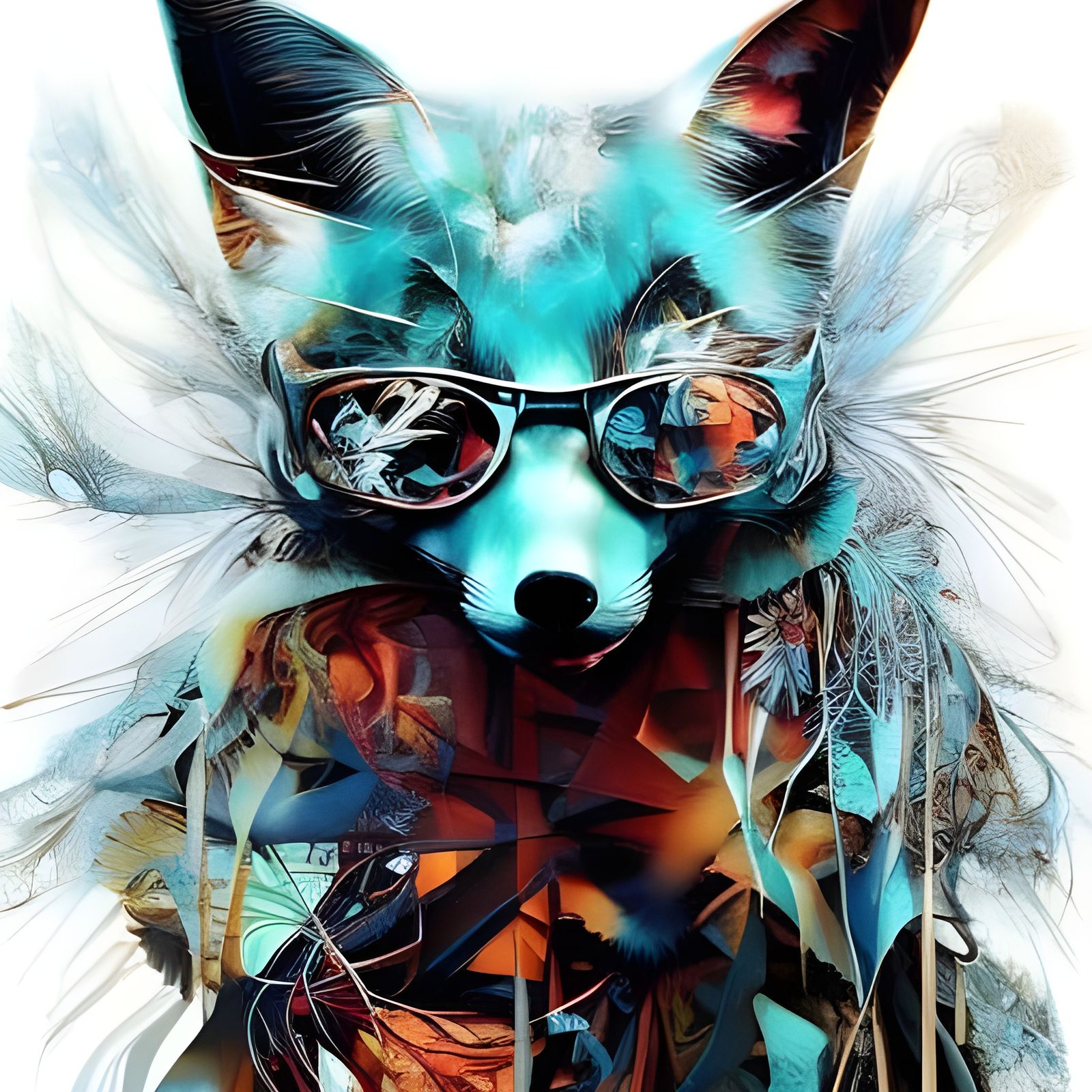 Cool Fox Billboard in Digital Art Style