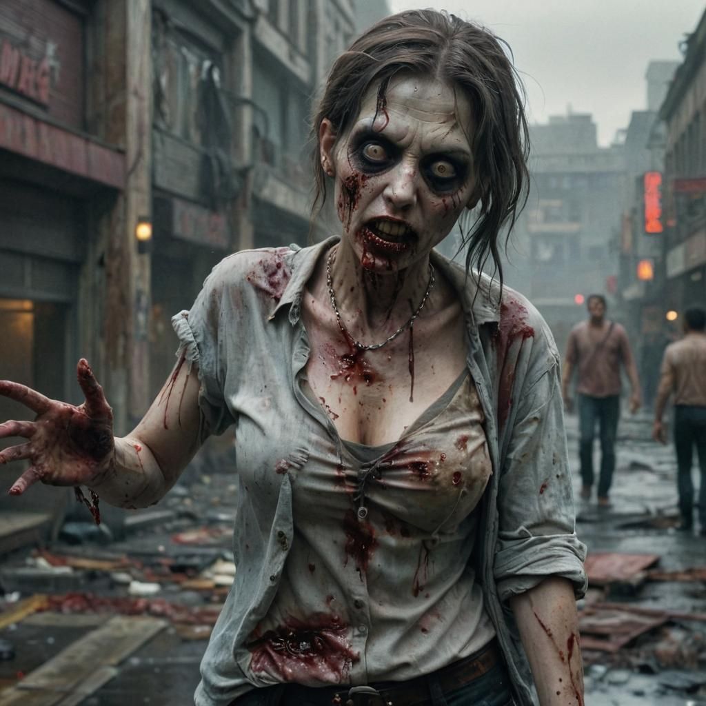 Cinematic Zombie in Dystopian Mall