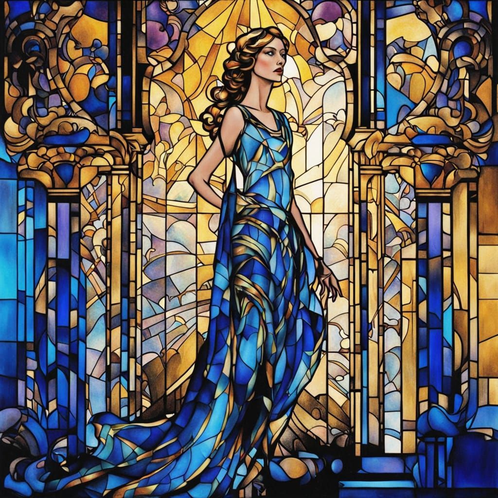 Stunning Art Deco Princess in Vibrant Palace