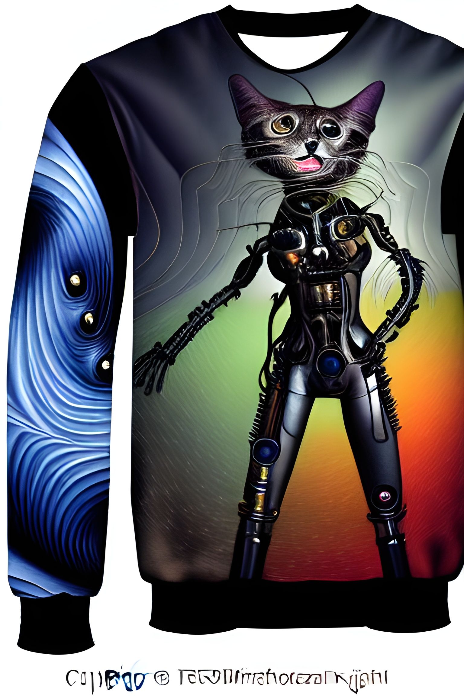 Cybernetic Wind-Piper Cat in Military Uniform