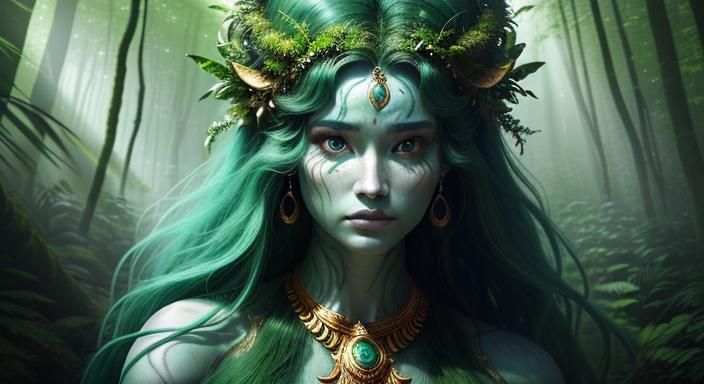 Forest Goddess in Hyper-Detailed Photography Style