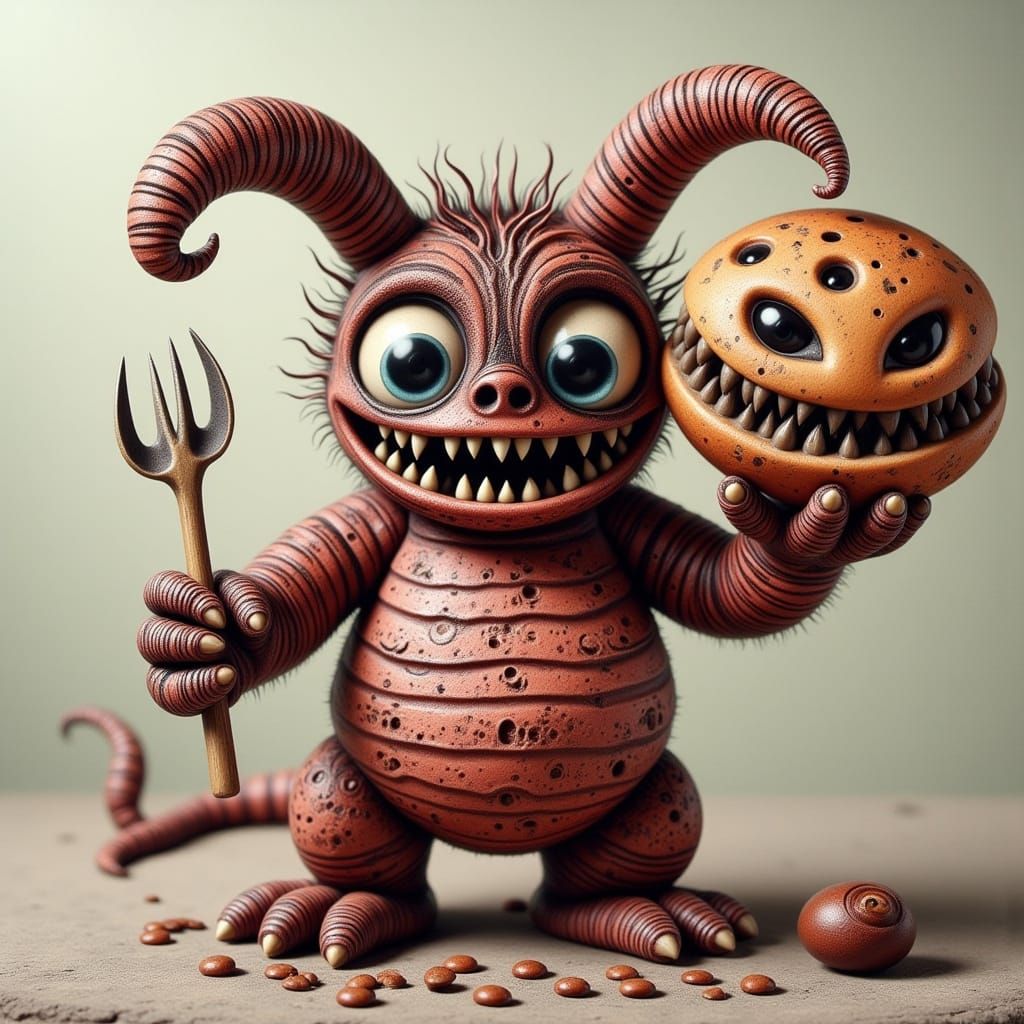 Crayon-Like Cyberpunk Cake Monster