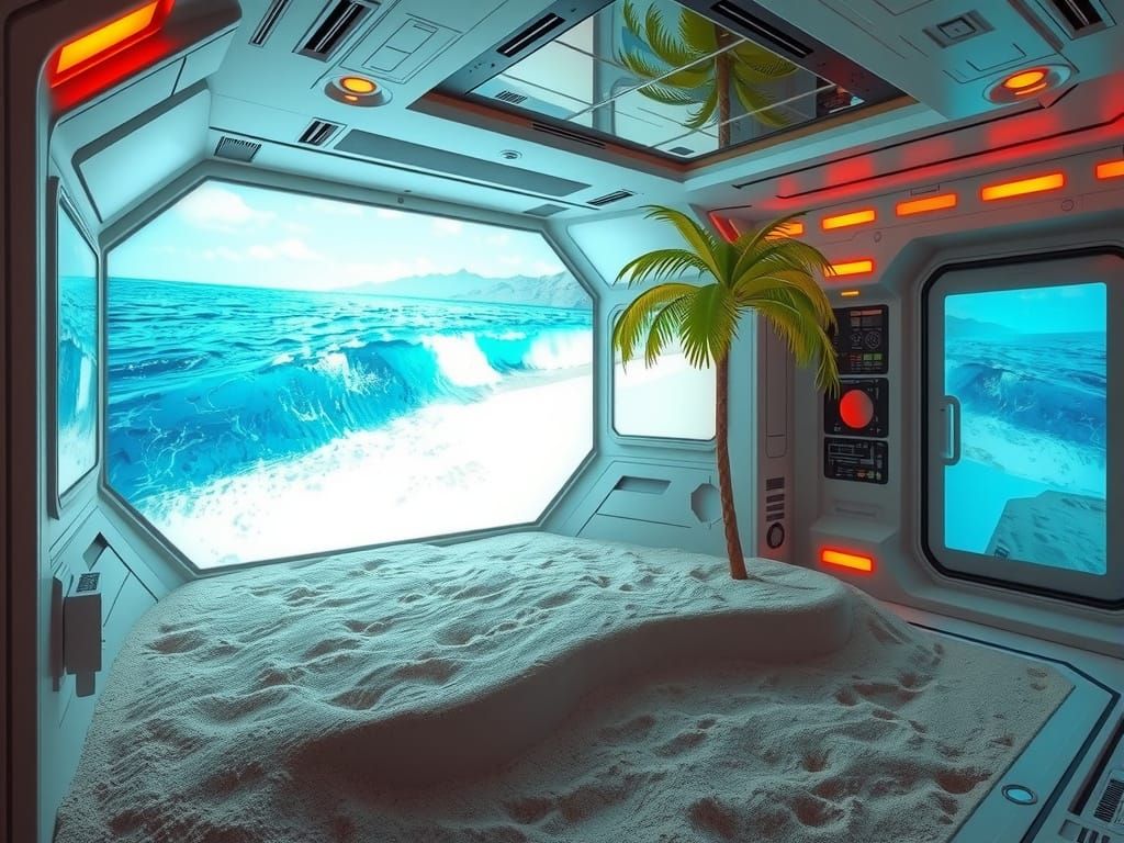 Relax in the comfort of your own home with the New Beach Sim...