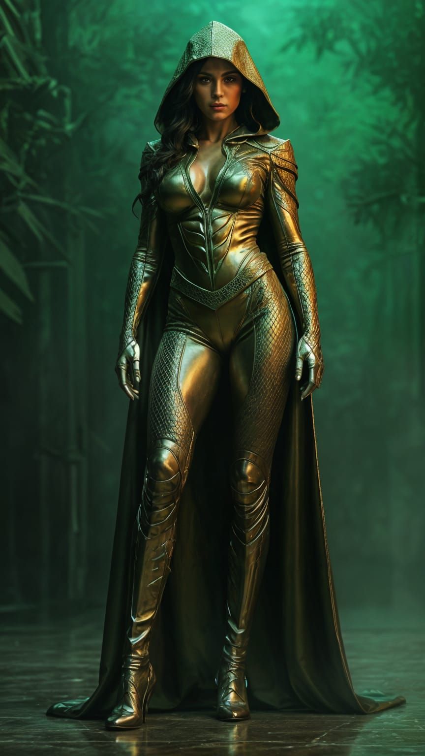 Muscular Queen Cobra Inspired by Helle Trevino, Hyperrealist...