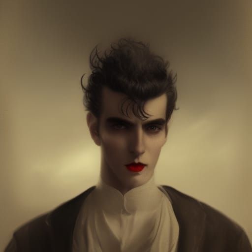 Handsome Vampire Portrait in 19th Century Style