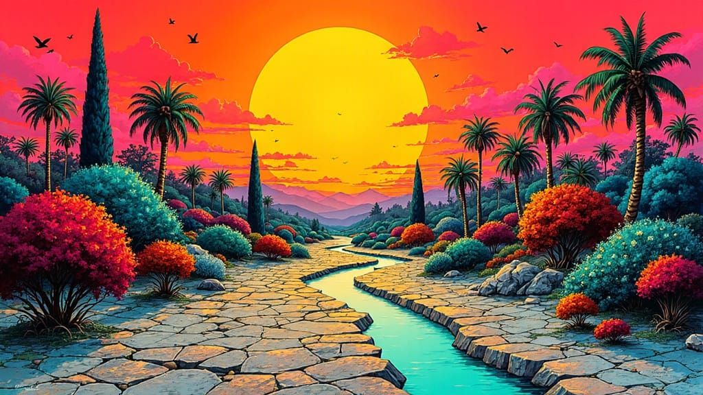 Vibrant Anime-Inspired Portrait in the Style of Philippe Caz...