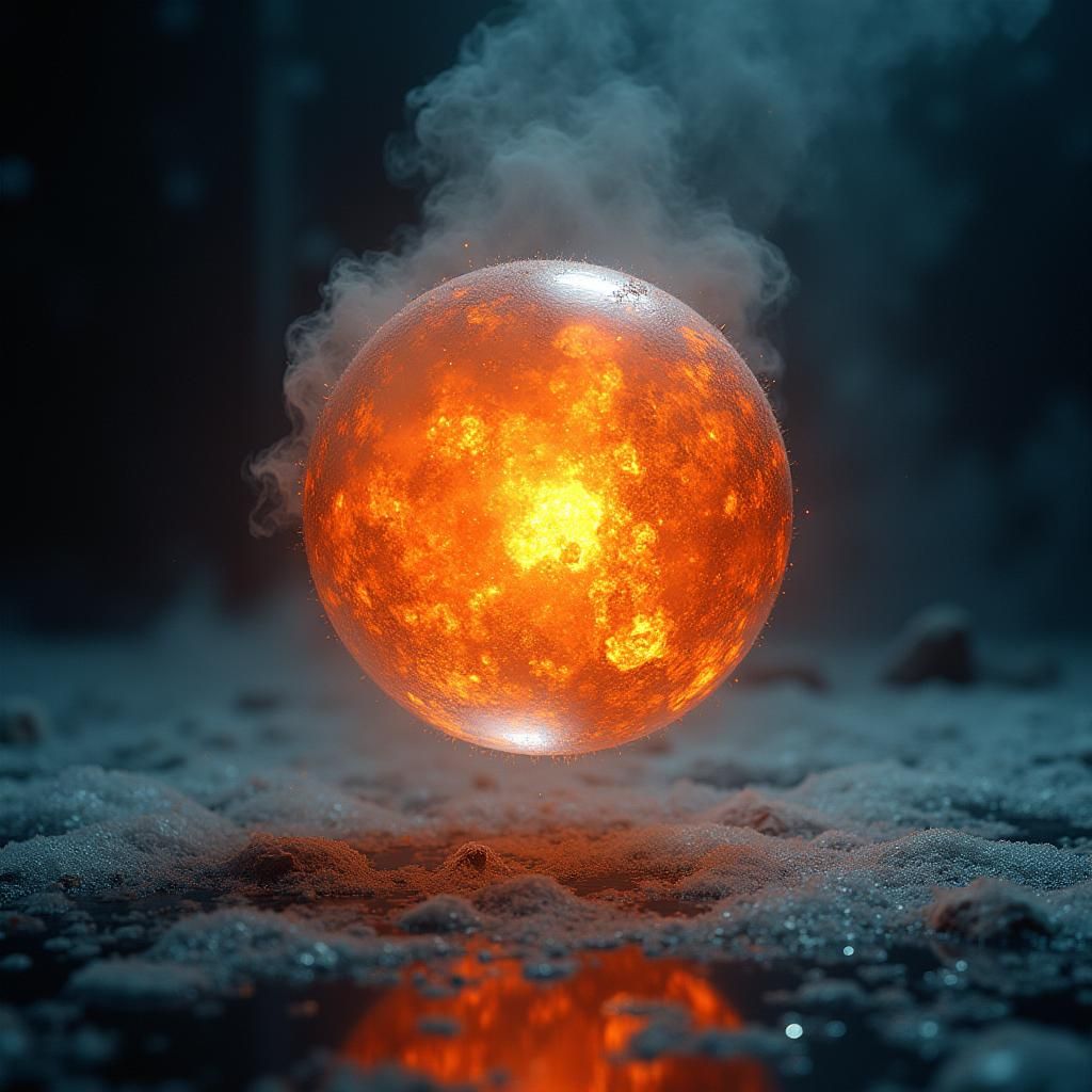 Fireball in Ice Sphere, Dark Surrealism