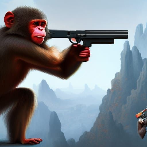 Monkey with a Gun: Detailed Matte Painting
