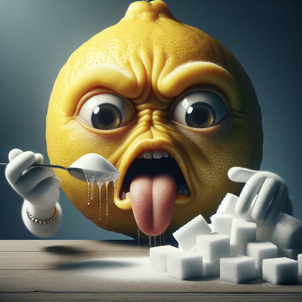 Sour Lemon Tastes Sugar: Whimsical 3D Art
