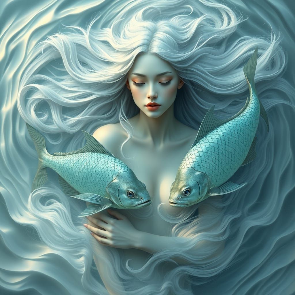 Enigmatic Water Nymph in Ethereal Aquatic Realm