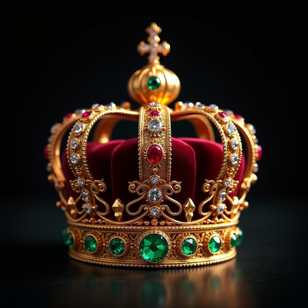 Luxurious Digital Art Crown in Baroque Style
