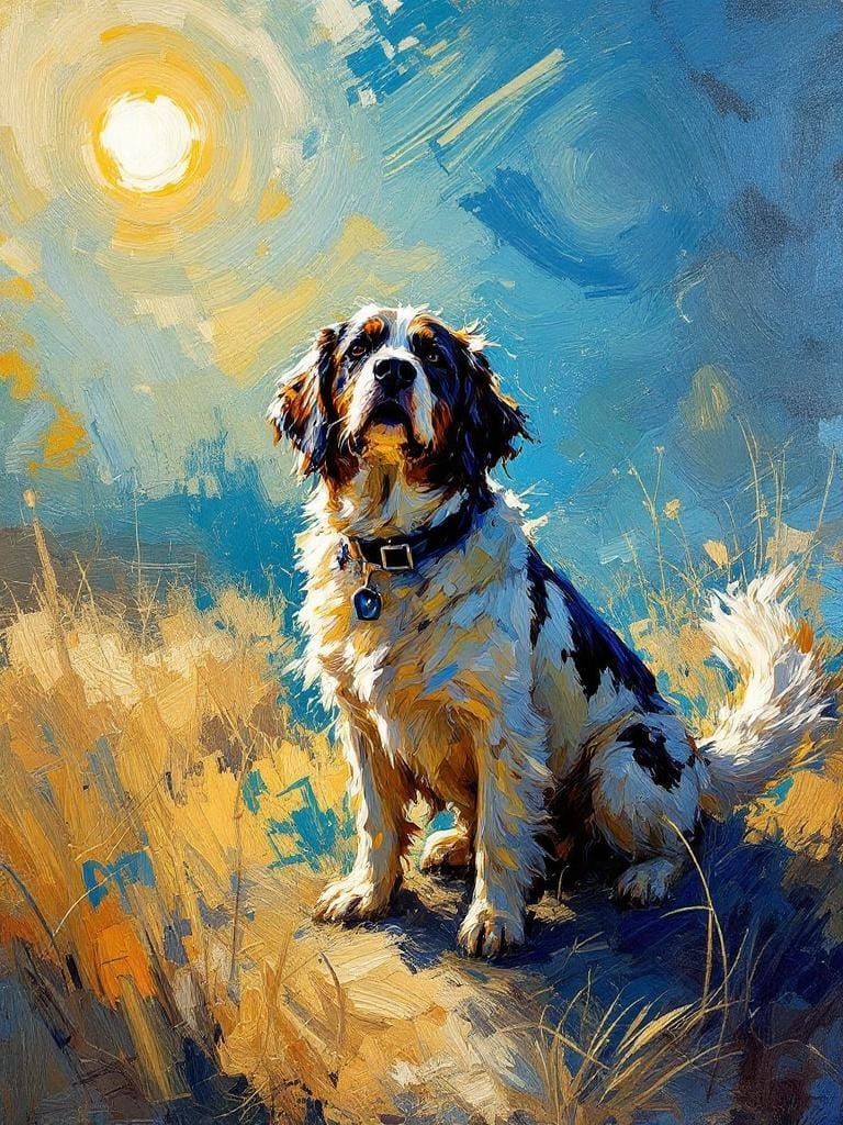 Dog in Sunlight: Abstract Expressionist Style