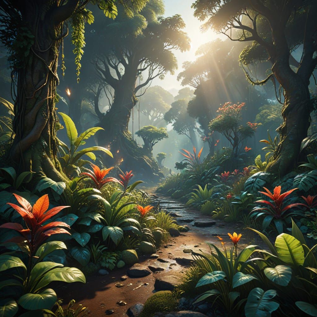 Vibrant Jungle Paradise in Cinematic HDR