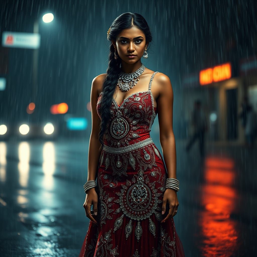 Beauty and designer dress