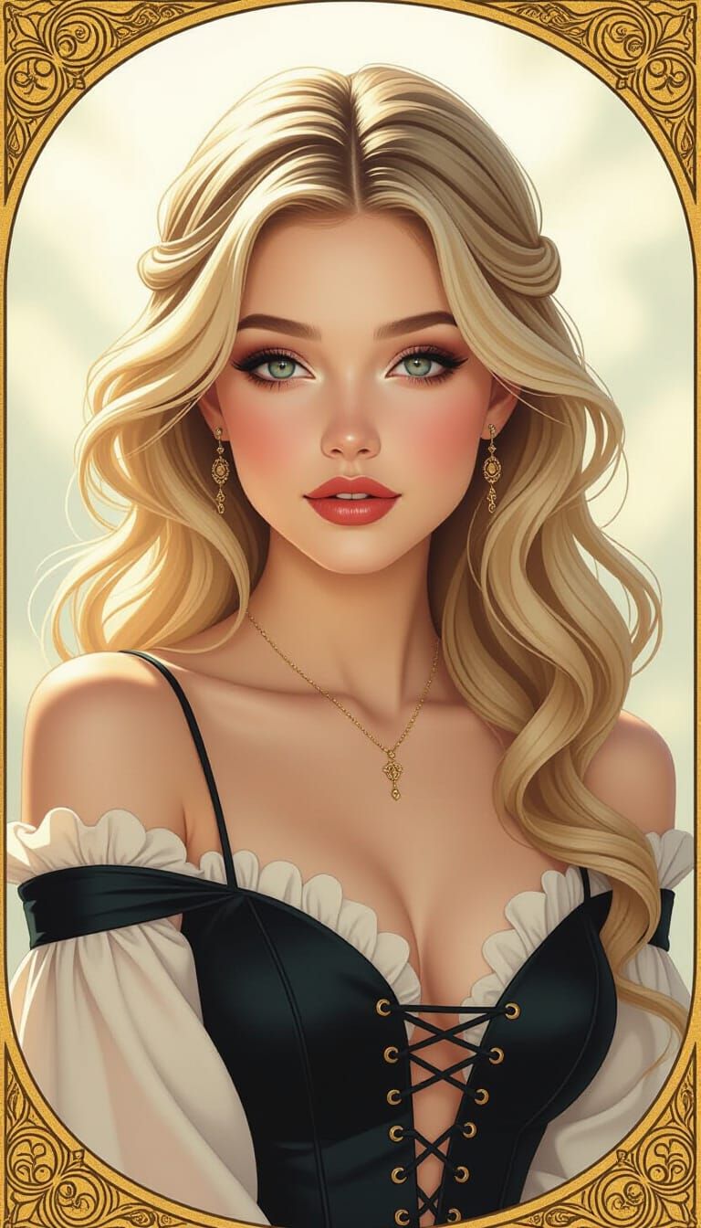 Realistic Portrait of a Beautiful Blonde Woman
